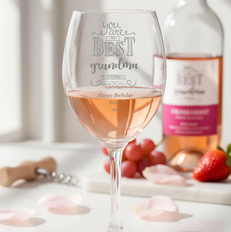 Gift For Grandma Personalised Engraved Wine Glass Personalised Champagne Glasses ukgiftstoreonline