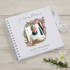 Personalised Funeral Condolence Memory Book Of Life - Memorial Guest Book Hardcover - Guestbook for Celebration of Life Memorial Service