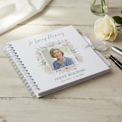 Personalised Funeral Condolence Memory Book Of Life - Memorial Guest Book Hardcover - Guestbook for Celebration of Life Memorial Service