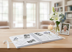 Personalised Funeral Condolence Memory Book Of Life - Memorial Guest Book Hardcover - Guestbook for Celebration of Life Memorial Service