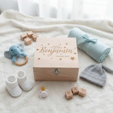 Personalised Baby Engraved Wooden Keepsake Box Gift Welcome to The World
