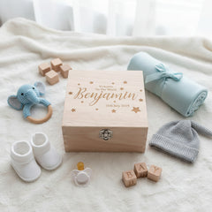 Personalised Baby Engraved Wooden Keepsake Box Gift Welcome to The World