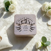 Personalised Engraved Wooden Wedding Ring Box Holder for 2 Rings With Ribbon Ring Box Holder ukgiftstoreonline