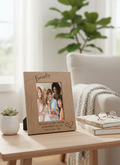 Personalised Friends Love Heart Engraved Portrait Photo Frame Gift personalised photo frames ukgiftstoreonline