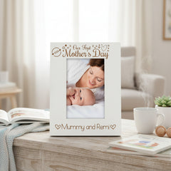 Personalised Our First Mothers Day Picture Engraved Photo Frame Gift Portrait Photo Frame ukgiftstoreonline