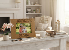Personalised First Mothers Day as a Grandma Engraved Wooden Photo Frame Landscape Photo Frame ukgiftstoreonline