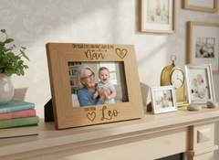 Personalised First Mothers Day as a Nan Engraved Wooden Photo Frame Landscape Photo Frame ukgiftstoreonline