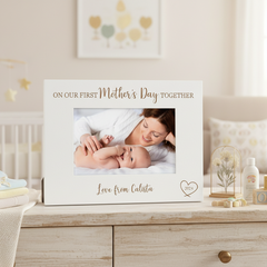 On Our First Mothers Day Photo Frame Engraved Wooden Personalised Photo Frame ukgiftstoreonline