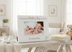 On Our First Mothers Day Photo Frame Engraved Wooden Personalised Photo Frame ukgiftstoreonline
