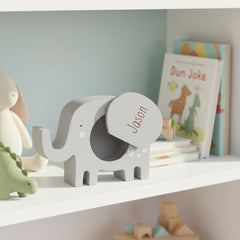 Personalised Wooden Elephant Money Box for Children - Custom Engraved name Gift Personalised Money Box ukgiftstoreonline