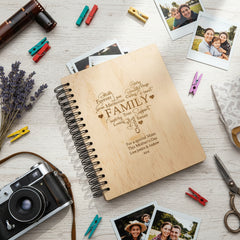 Personalised Large Engraved Wooden Family Photo Album Gift Family Photo album ukgiftstoreonline
