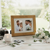 Double Wedding Engraved Photo Picture Frame 6x4 Inch Portrait With Wildflowers Photo Frame ukgiftstoreonline