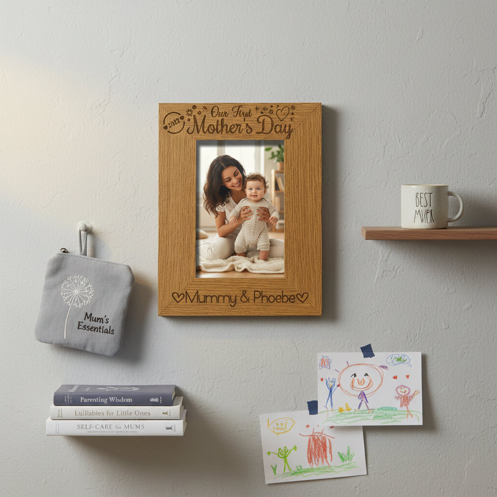 Personalised First Mother’s Day Photo Frame – Mum Photo Frame – Gift from Daughter or Son Photo Frame ukgiftstoreonline