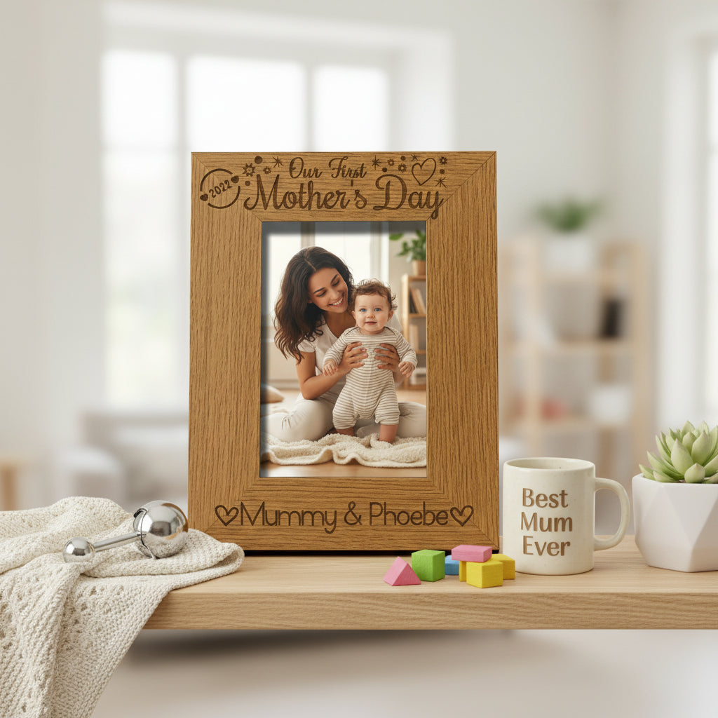 Personalised First Mother’s Day Photo Frame – Mum Photo Frame – Gift from Daughter or Son Photo Frame ukgiftstoreonline