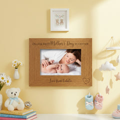 Wooden Personalised On Our First Mothers Day Landscape Engraved Photo Frame Photo Frame ukgiftstoreonline