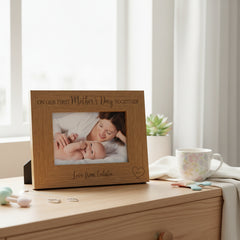Wooden Personalised On Our First Mothers Day Landscape Engraved Photo Frame Photo Frame ukgiftstoreonline