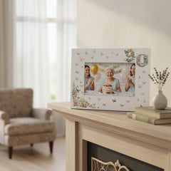 90th Birthday Photo Picture Frame Gift For Her With Butterflies and Flowers Photo Frame ukgiftstoreonline Landscape