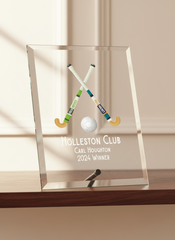 Personalised Field Hockey Trophy Glass Plaque With Colour Print Personalised Plaque Sign ukgiftstoreonline