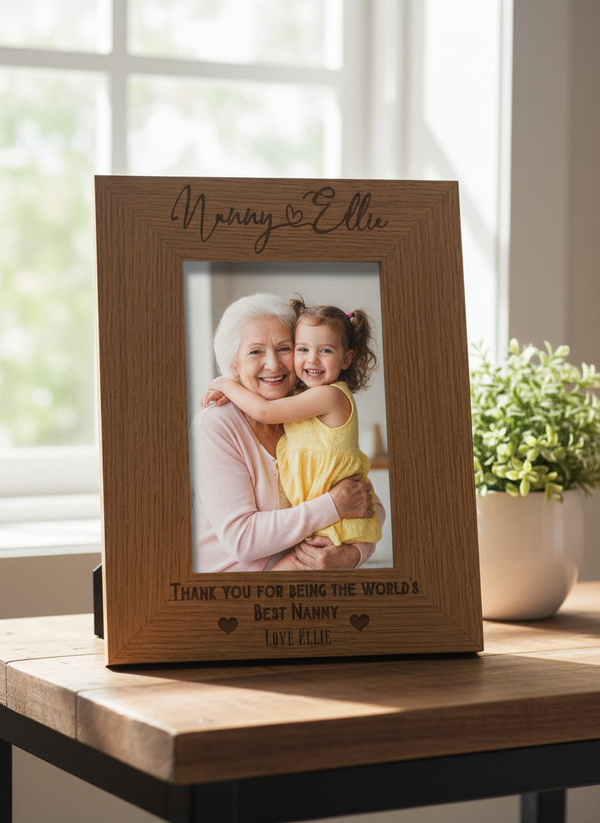 Personalised Best Nanny With Name Portrait Photo Frame Gift personalised photo frames ukgiftstoreonline