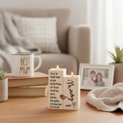 Personalised Mummy Double Tea Light Candle Holder Gift Tea Light Holder ukgiftstoreonline