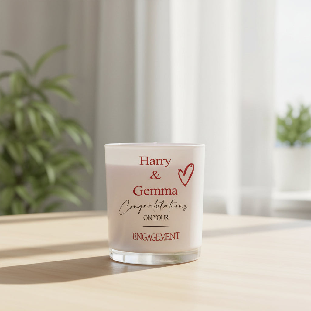 Beautiful Embellished Handmade Engagement Personalised Candle Gift Tea Light Holder ukgiftstoreonline