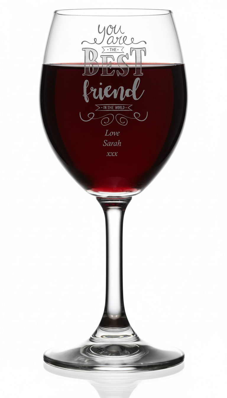 Gift For Friend Personalised Engraved Wine Glass Personalised Wine Glasses ukgiftstoreonline