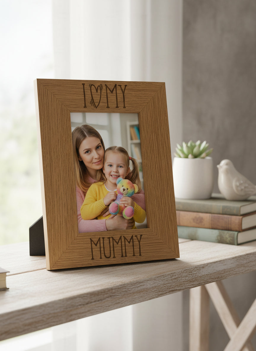 I Love My Mummy Wooden Engraved Photo Frame Gift For Any Occasion Mummy Photo Frame ukgiftstoreonline