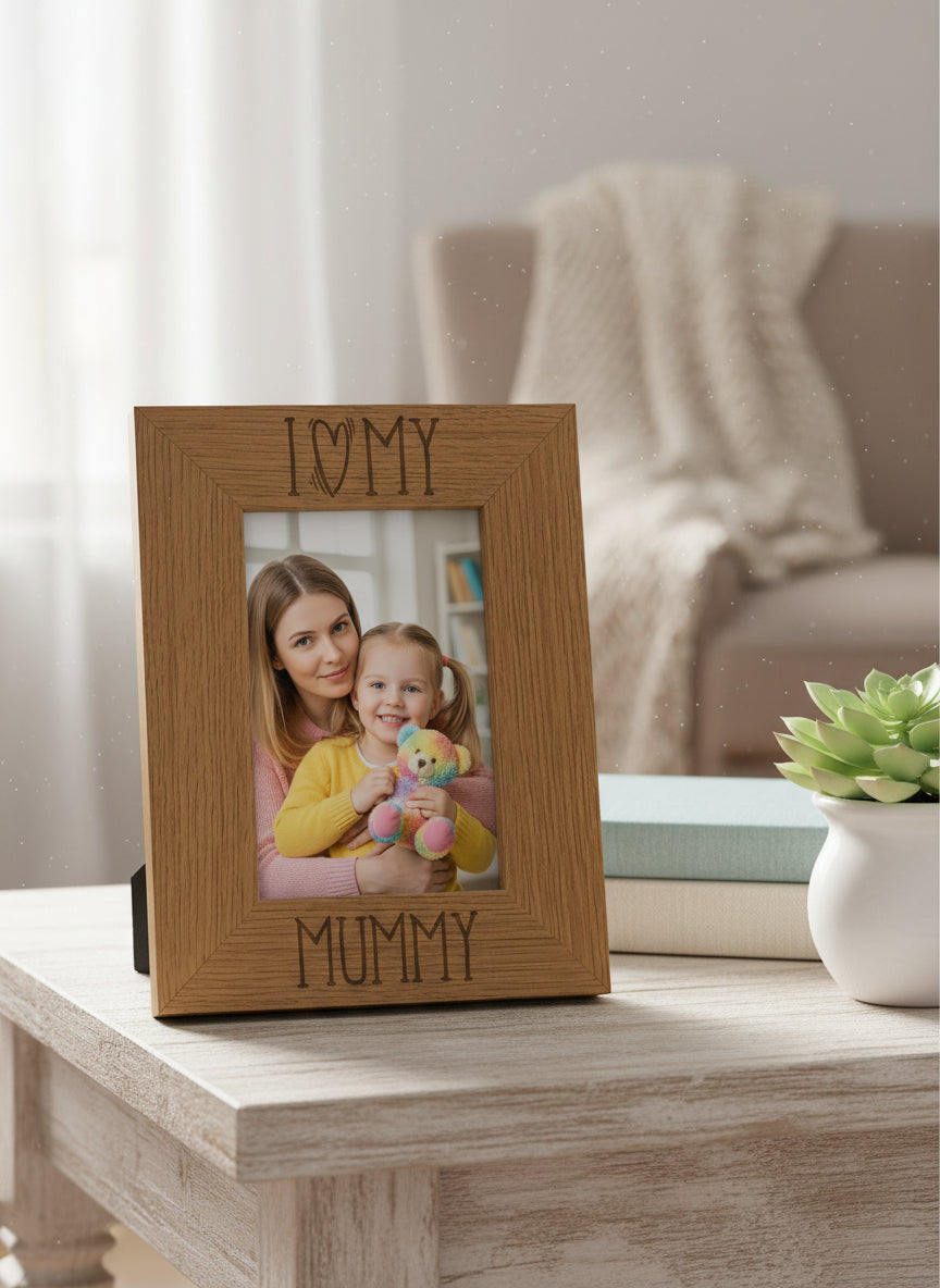 I Love My Mummy Wooden Engraved Photo Frame Gift For Any Occasion Mummy Photo Frame ukgiftstoreonline