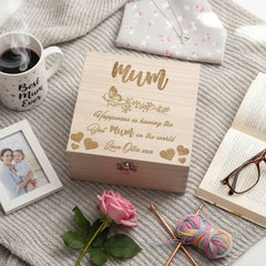 Mum Gift Personalised Engraved Wooden Keepsake Box or Photo Box Gift Keepsake Memory Box ukgiftstoreonline