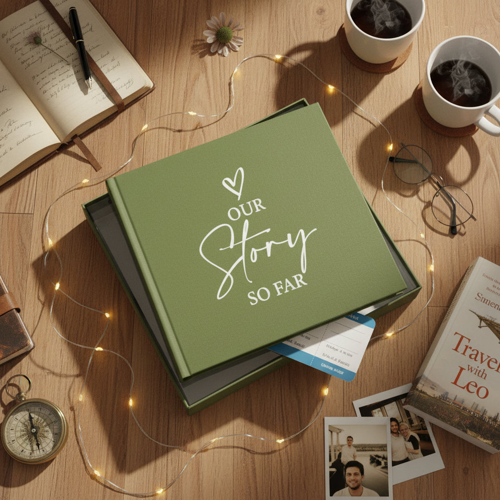 Our Love Story Olive Green Photo Album For 50 x 6 by 4 Inch Photos Birthday Photo Album ukgiftstoreonline