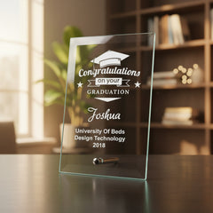 Personalised Congratulations On Your Graduation Gift Glass Plaque