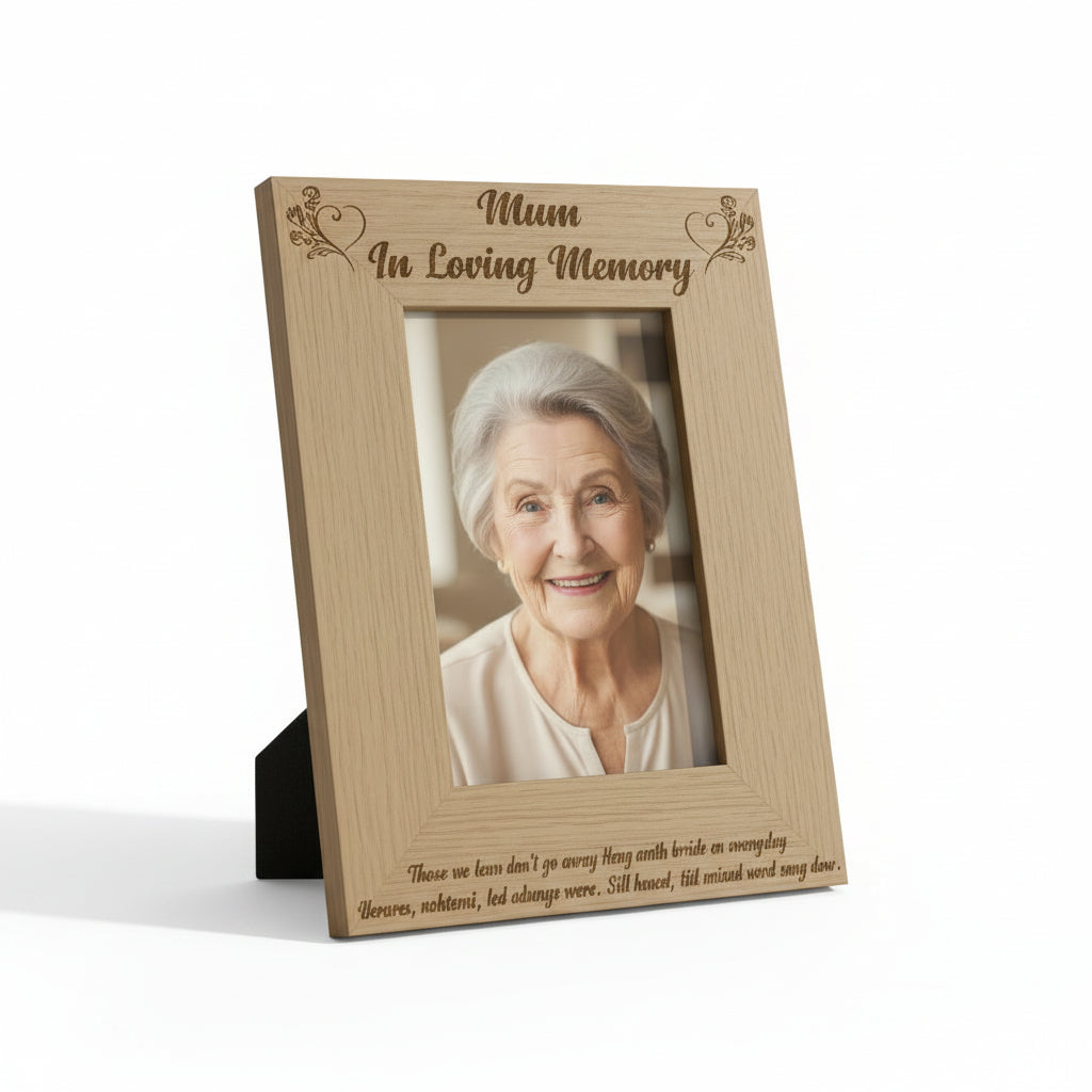 Mum In Loving Memory Remembrance Engraved Portrait Wooden Photo Frame Gift Loving Memory Remembrance ukgiftstoreonline
