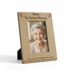 Mum In Loving Memory Remembrance Engraved Portrait Wooden Photo Frame Gift Loving Memory Remembrance ukgiftstoreonline