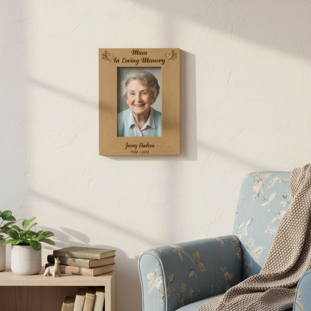 Personalised Mum In Loving Memory Remembrance Wooden Photo Frame Loving Memory Remembrance ukgiftstoreonline