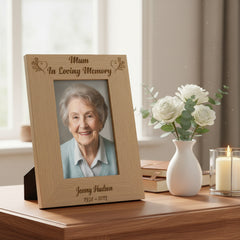 Personalised Mum In Loving Memory Remembrance Wooden Photo Frame Loving Memory Remembrance ukgiftstoreonline