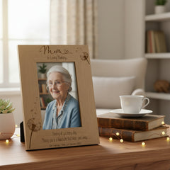 Mum Remembrance Photo Frame Engraved Personalised Portrait With Dandelions Photo Frame ukgiftstoreonline