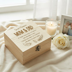 Mum and Dad In Loving Memory Engraved Remembrance Wooden Keepsake Box Loving Memory Remembrance ukgiftstoreonline