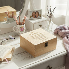 Personalised Gift For Mum Sentiment Engraved Wooden Keepsake Box Keepsake Boxes ukgiftstoreonline