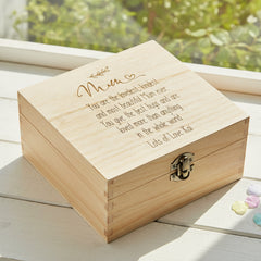 Personalised Gift For Mum Sentiment Engraved Wooden Keepsake Box Keepsake Boxes ukgiftstoreonline
