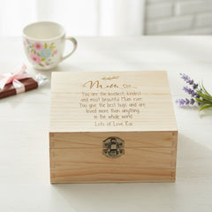 Personalised Gift For Mum Sentiment Engraved Wooden Keepsake Box Keepsake Boxes ukgiftstoreonline