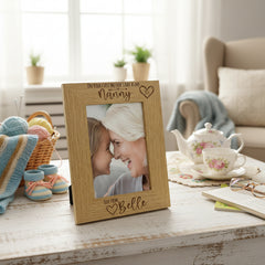 Personalised First Mothers Day as a Nanny Engraved Photo Frame Portrait Photo Frame ukgiftstoreonline
