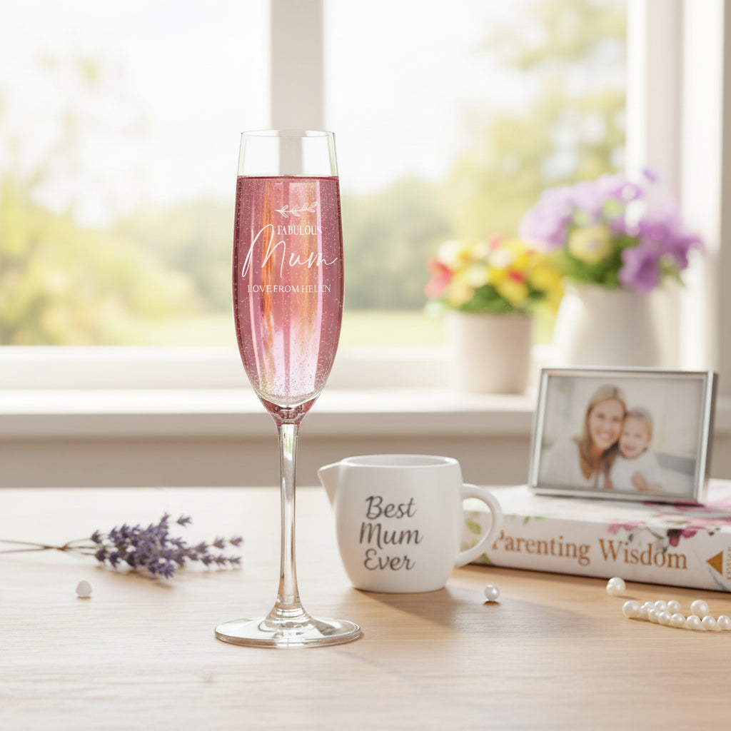 Personalised Mum Engraved Champagne Flute Prosecco Glass Gift Personalised Champagne Glasses ukgiftstoreonline