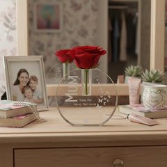 Personalised Engraved Mum Gift Crystal Glass Flower Vase With Gift Box Personalised Crystal Glass ukgiftstoreonline