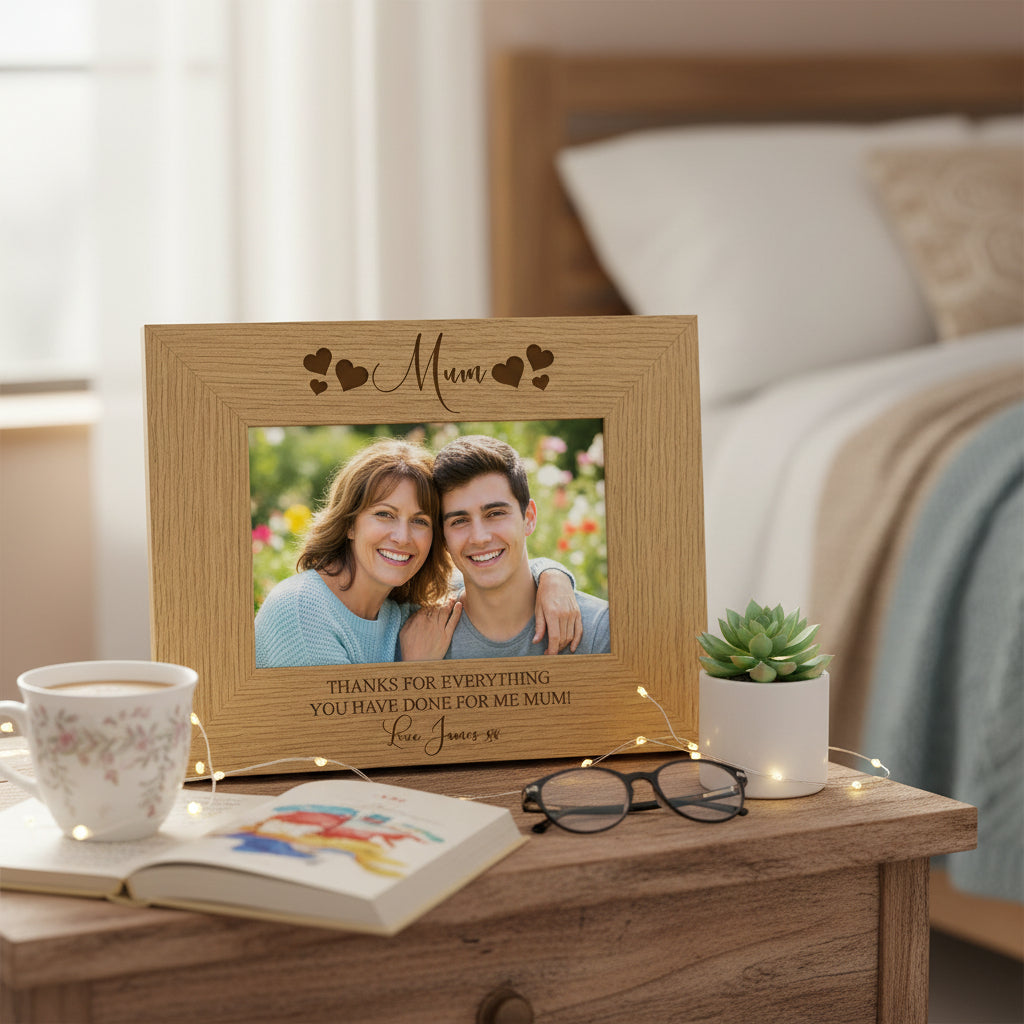 Personalised Engraved Mum Photo Frame for Mothers Day or Birthday With Sentiment Mum Photo Frame ukgiftstoreonline