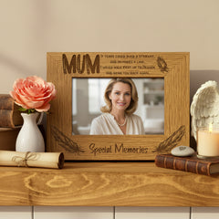 Mum Special Memories Remembrance Engraved Photo Frame Gift Oak Wood Finish Mum Photo Frame ukgiftstoreonline