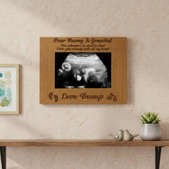 New Baby Pregnancy Scan Engraved Wooden Photo Frame Nanny & Grandad Gift Grandparents Photo Frame ukgiftstoreonline