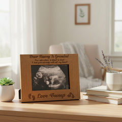 New Baby Pregnancy Scan Engraved Wooden Photo Frame Nanny & Grandad Gift Grandparents Photo Frame ukgiftstoreonline