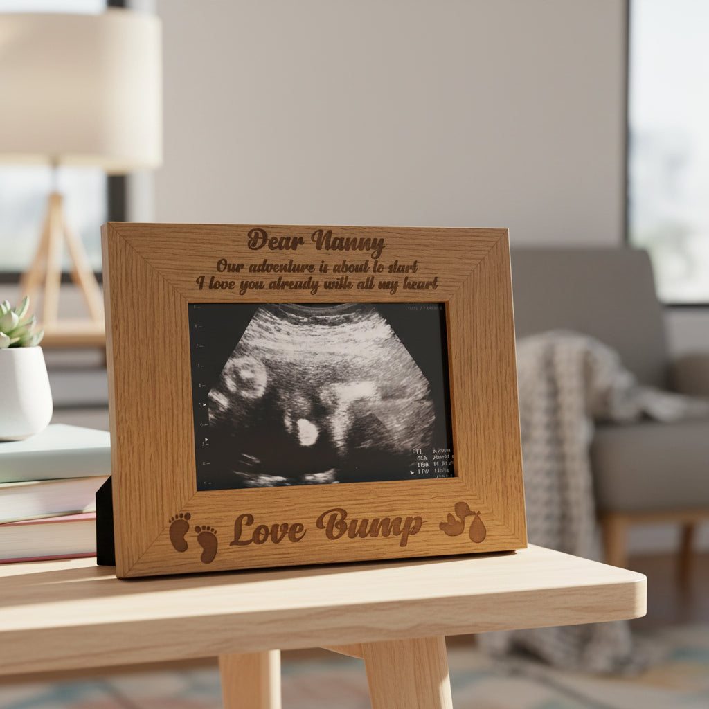 New Baby Pregnancy Scan Engraved Wooden Photo Frame Nanny Gift Baby Photo Frame ukgiftstoreonline