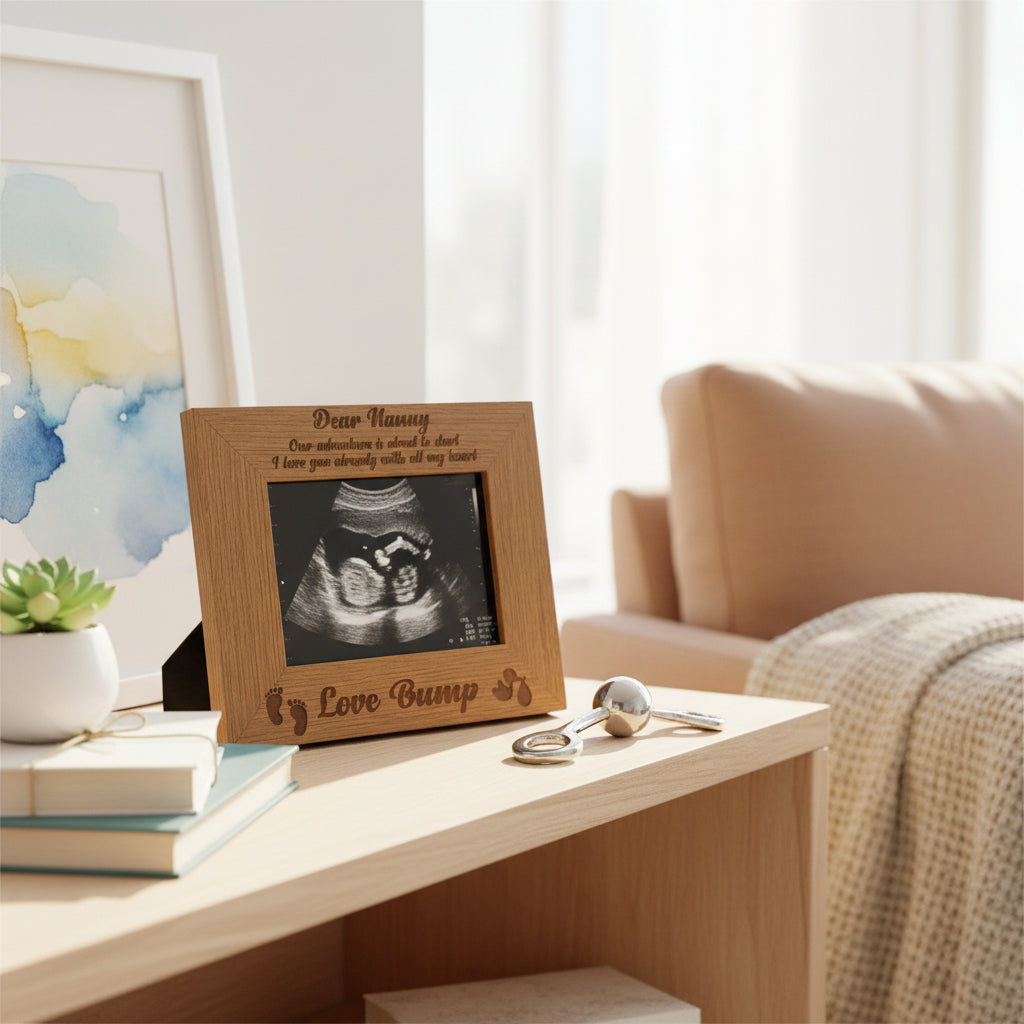 New Baby Pregnancy Scan Engraved Wooden Photo Frame Nanny Gift Baby Photo Frame ukgiftstoreonline