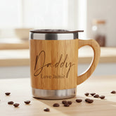 Personalised Bamboo Insulated 280ml Daddy Travel Mug Cup Gift Personalised Gifts ukgiftstoreonline